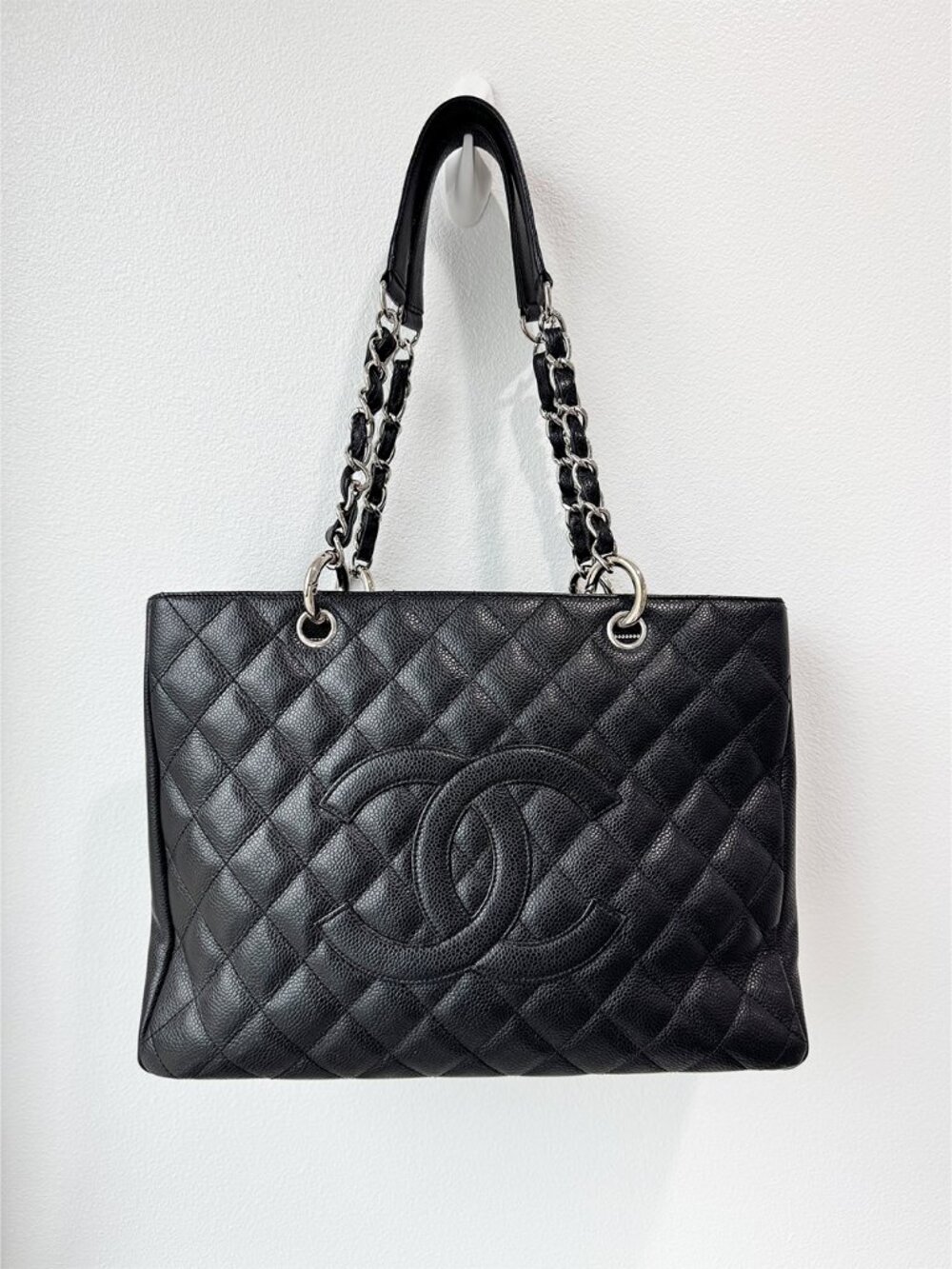 Authentic Chanel Caviar Leather GST Grand Shopping Tote Bag
